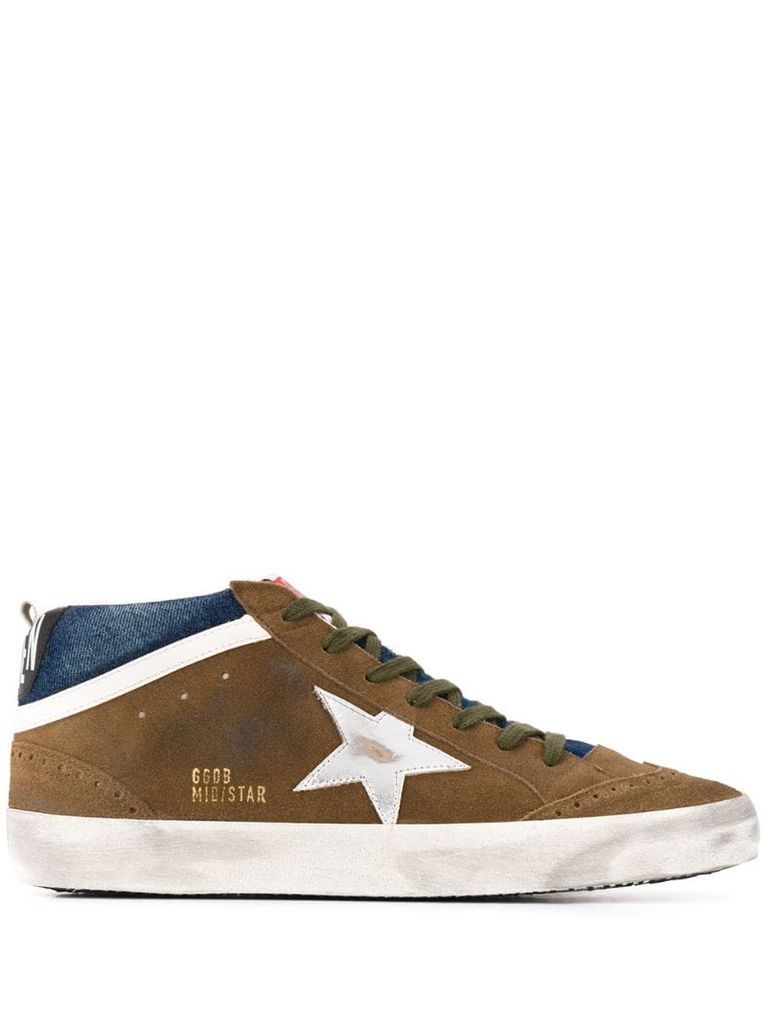 distressed-finish low-top sneakers