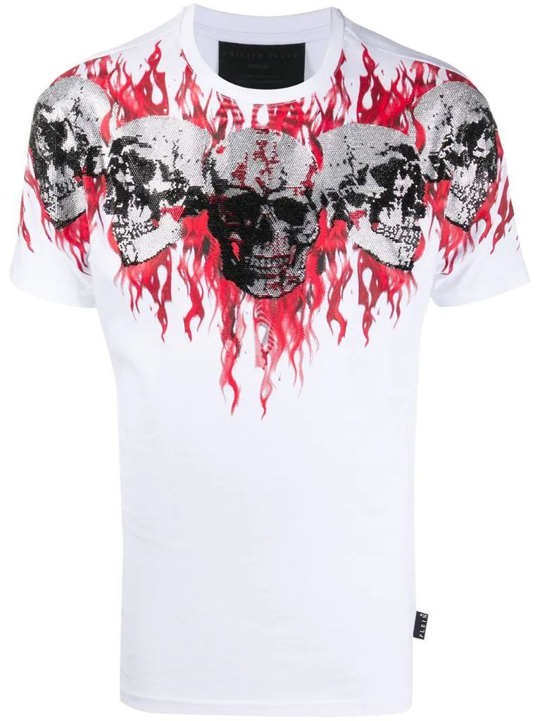 skull-print crew neck T-shirt