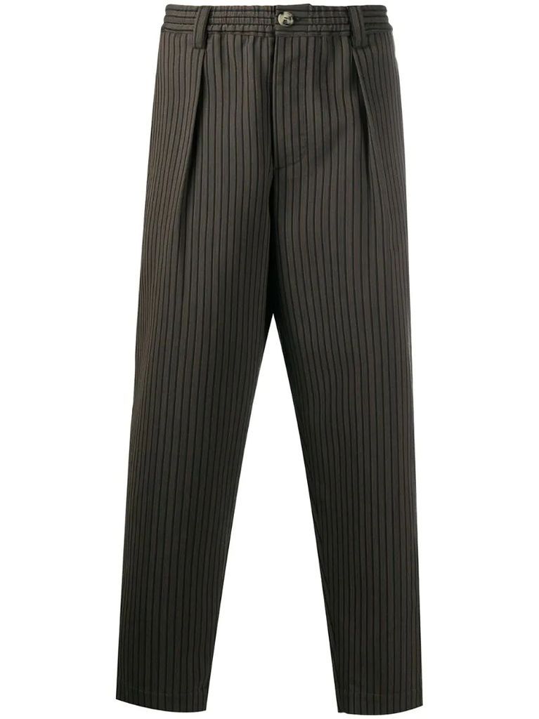 striped knit suit trousers