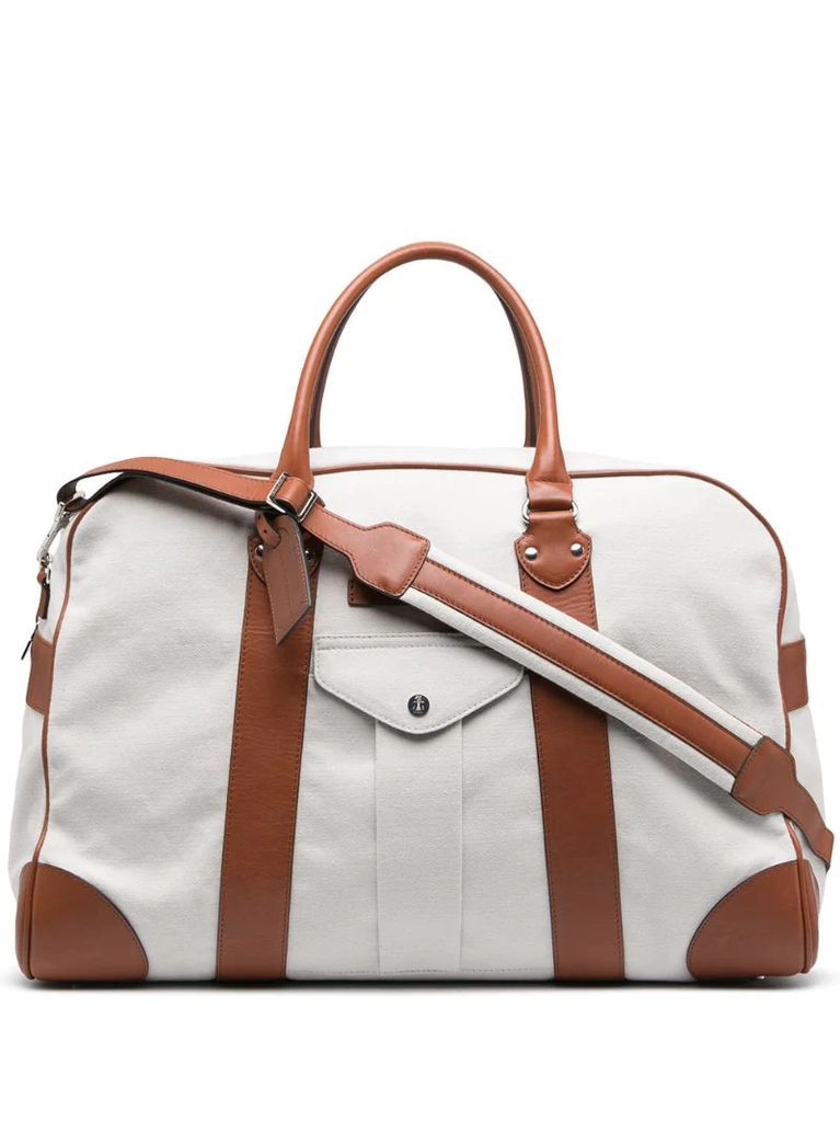 leather panelled holdall