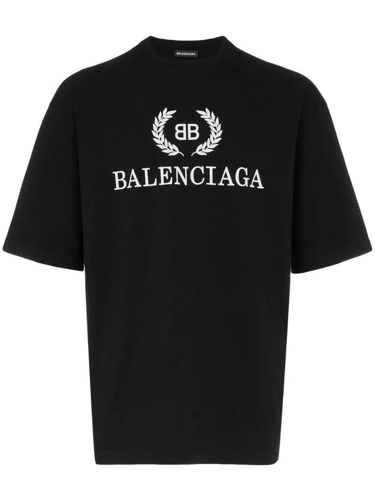 black logo print cotton T-shirt