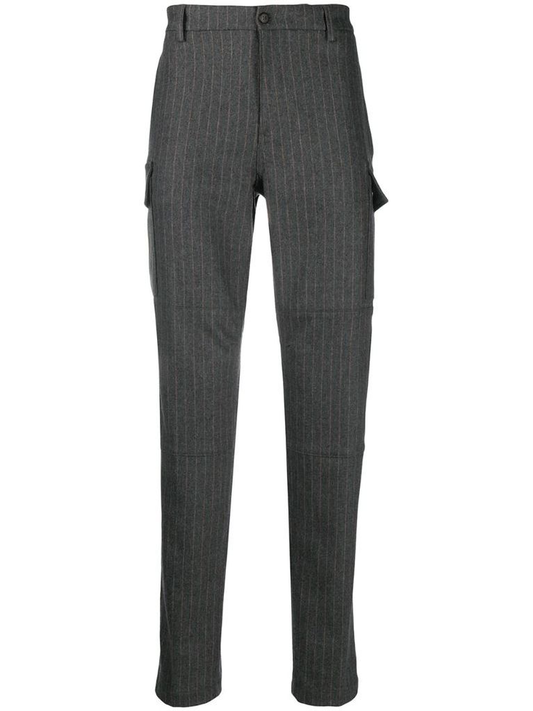 vertical stripe knitted trousers