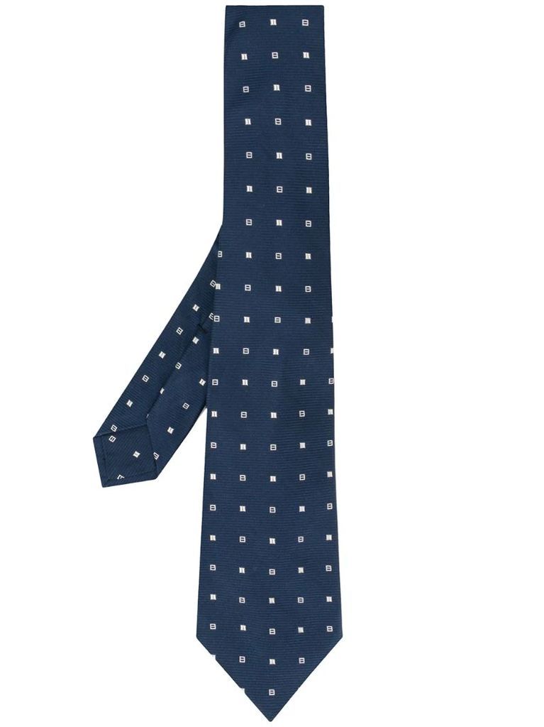 geometric-pattern pointed tie