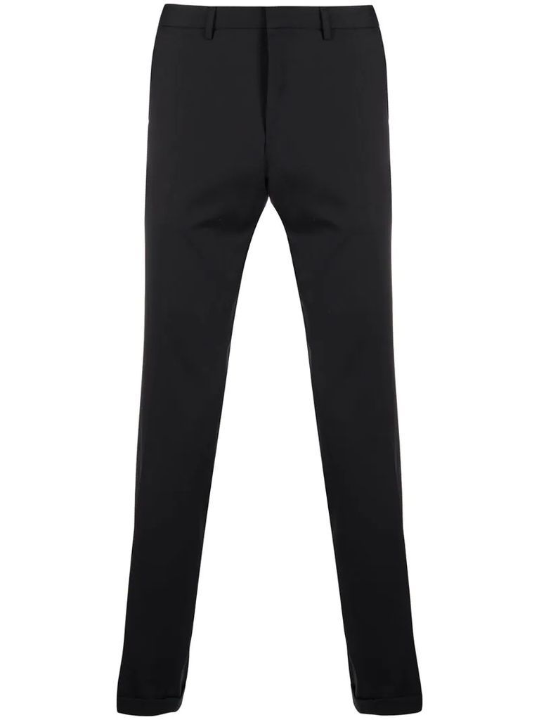 pleat detail turn-up cuff trousers