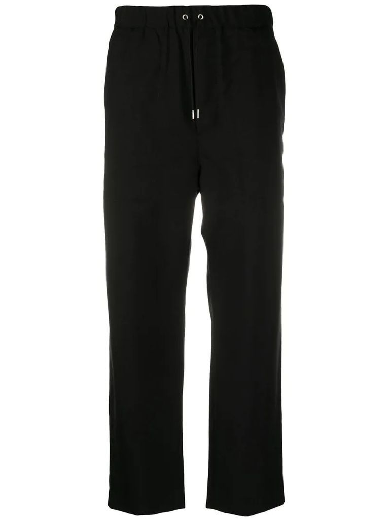 drawstring waist cropped trousers