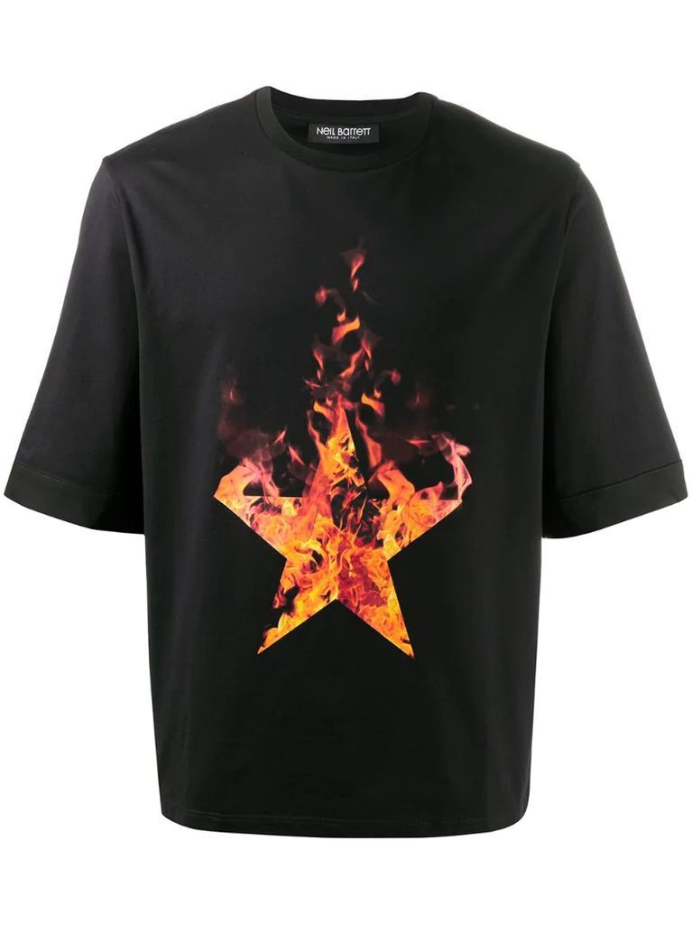 Firestars-print T-shirt