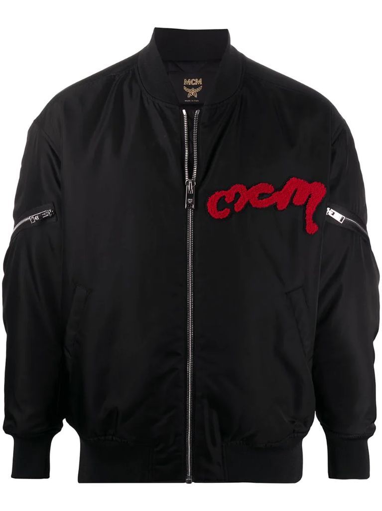 logo patch bomber jacket