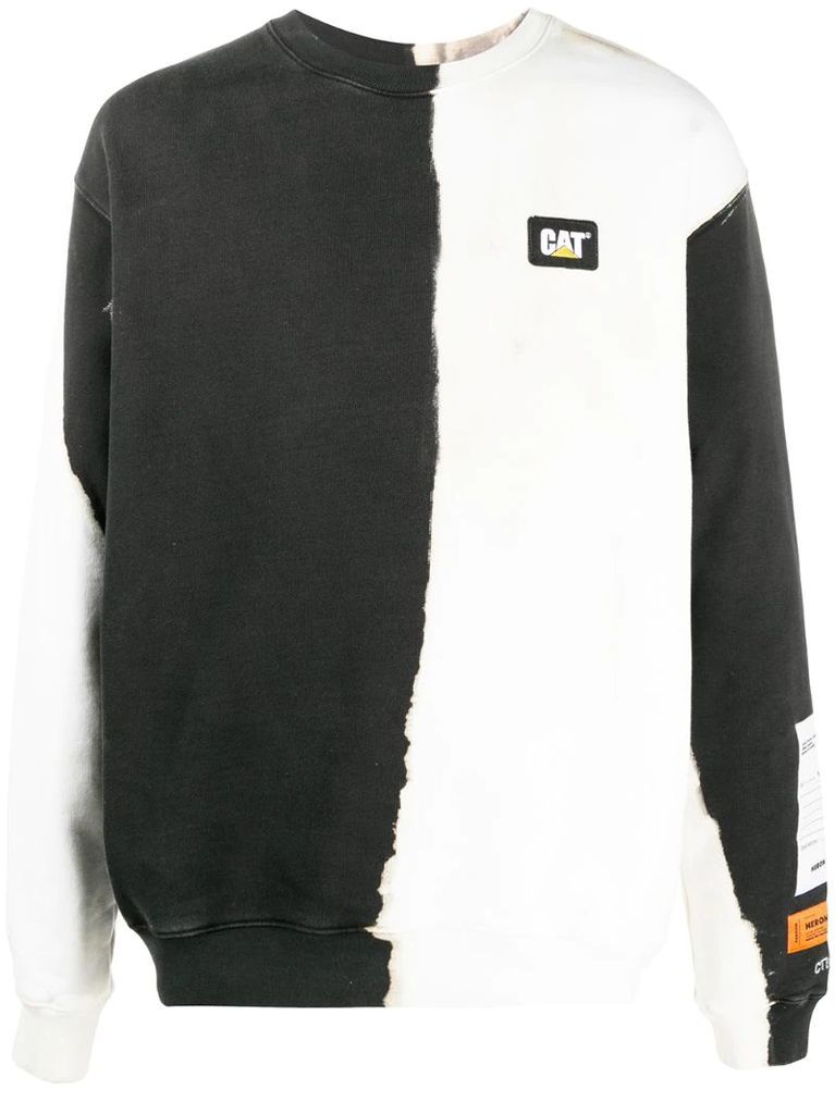 long sleeve two-tone sweater