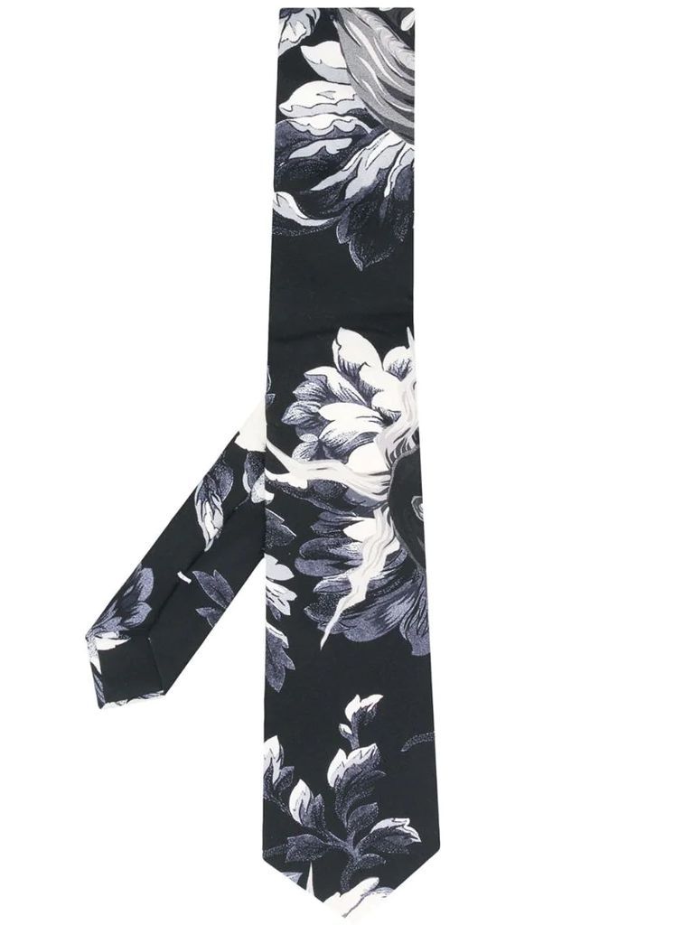 graphic floral tie