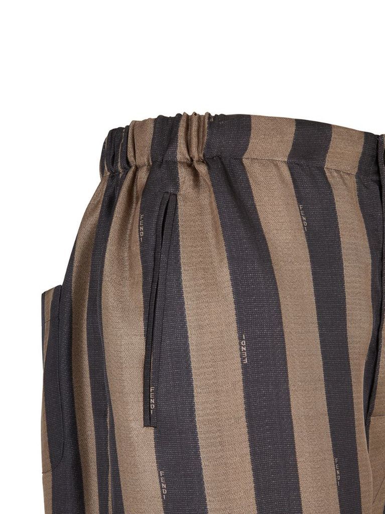 stripe print silk trousers