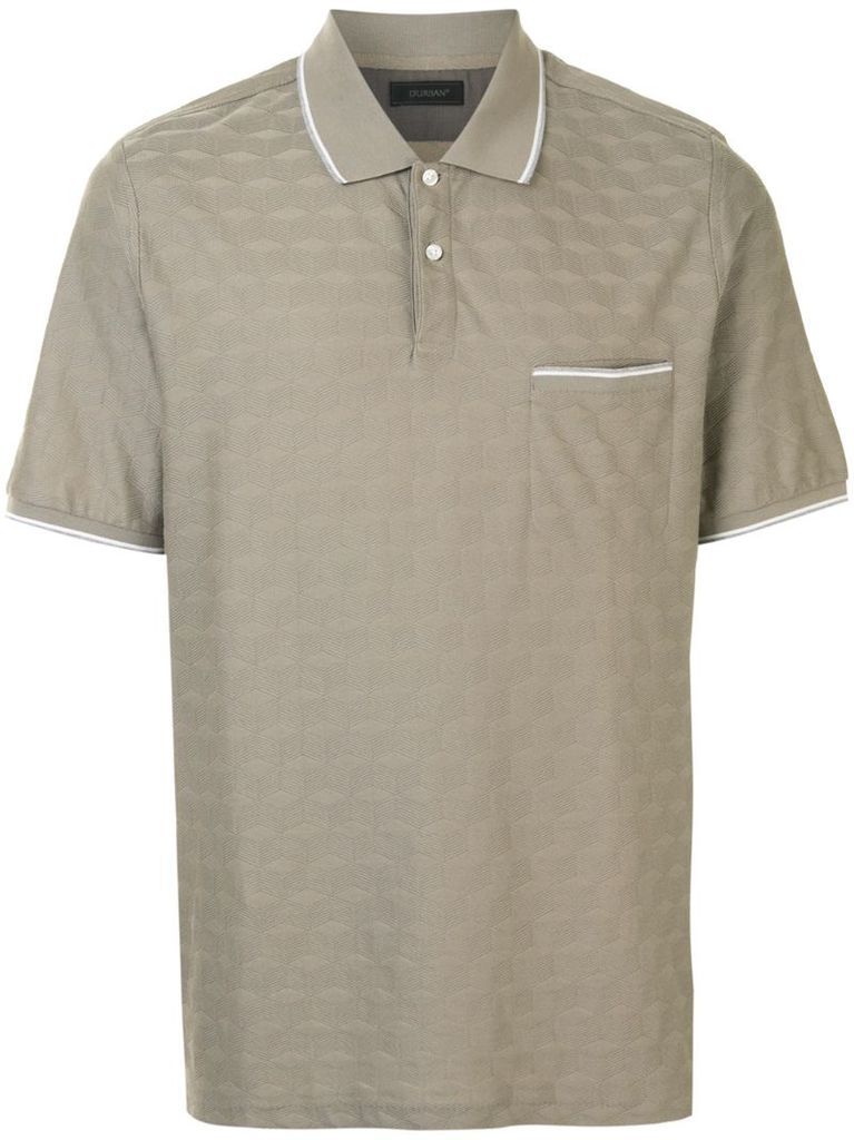 geometric pattern polo shirt