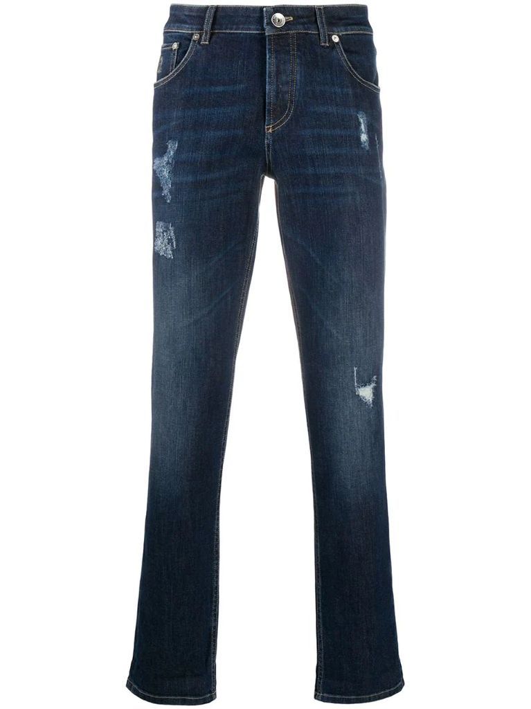 straight leg denim jeans