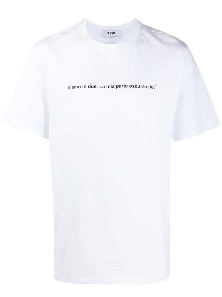 quote-print cotton T-shirt