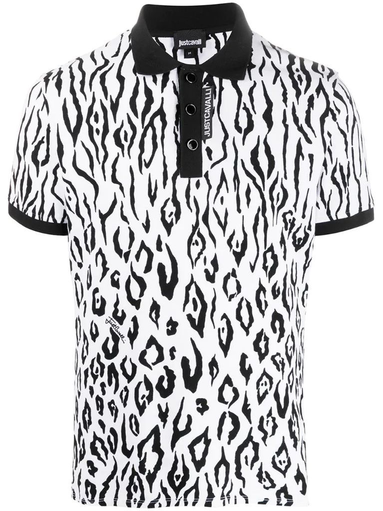 zebra print polo shirt