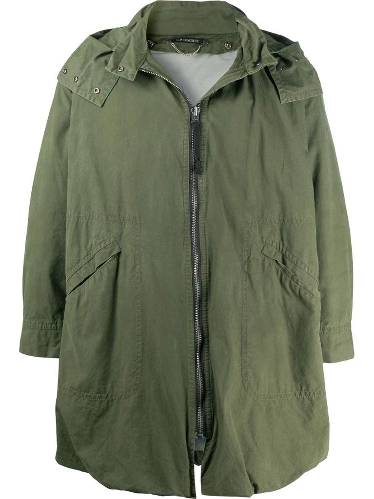 1990s detachable hood loose-fit coat