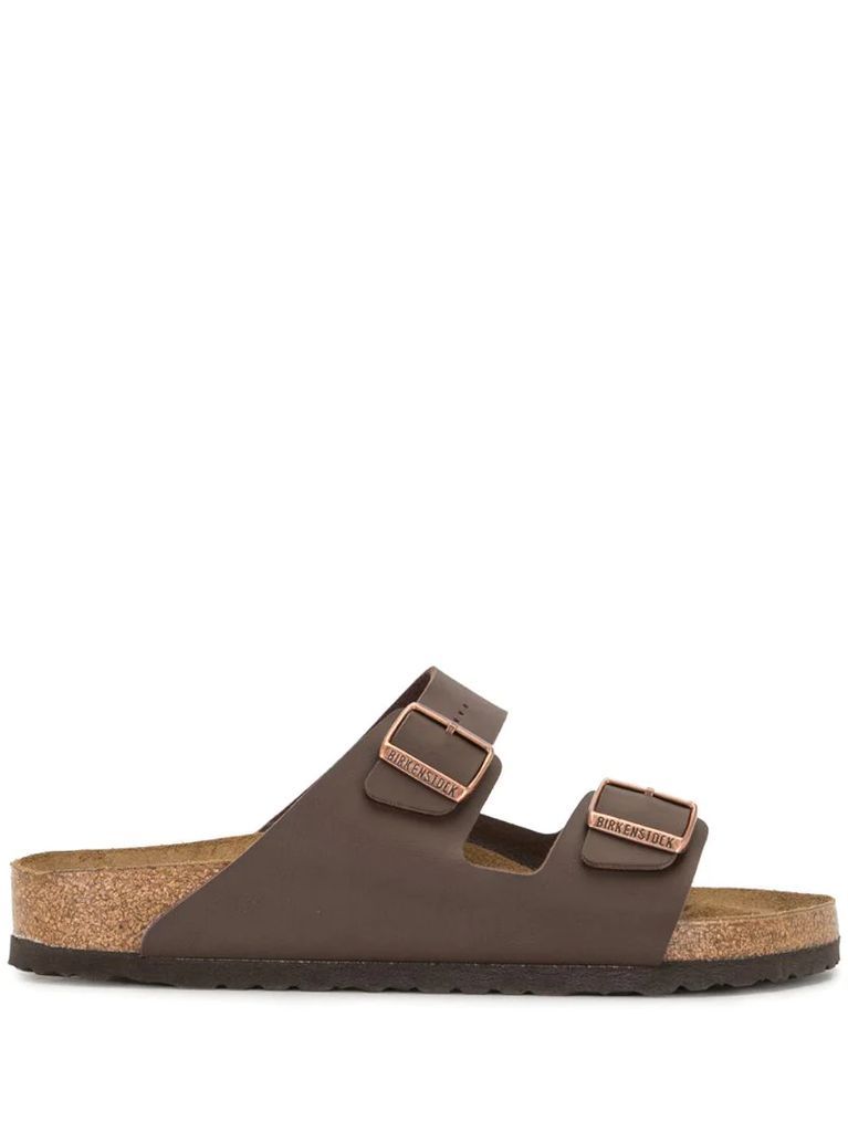 open toe buckled sandals