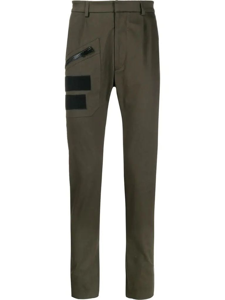 zippered cargo trousers