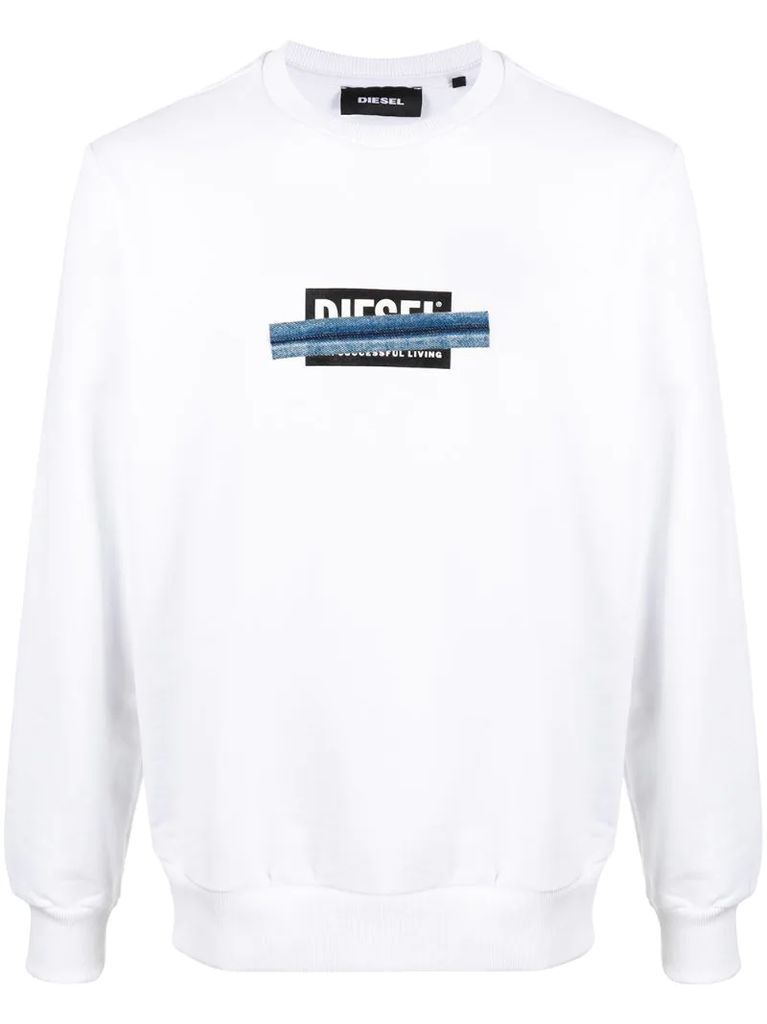 logo-print crew neck sweatshirt