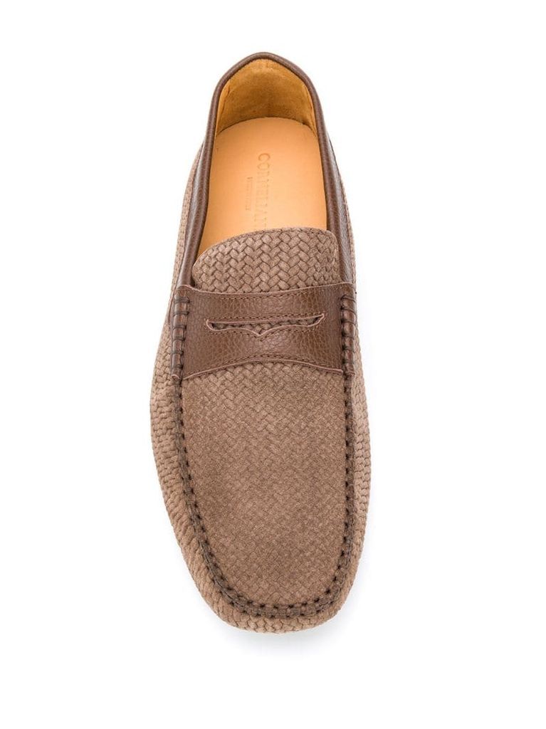 textured almond-toe loafers