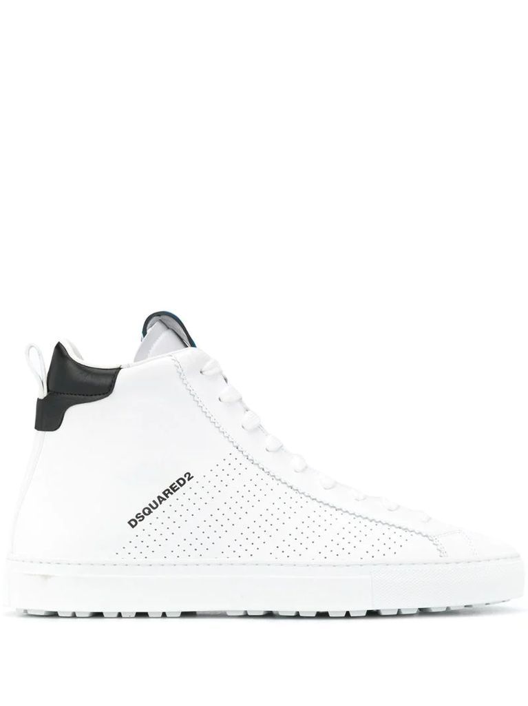 perforated high-top sneakers