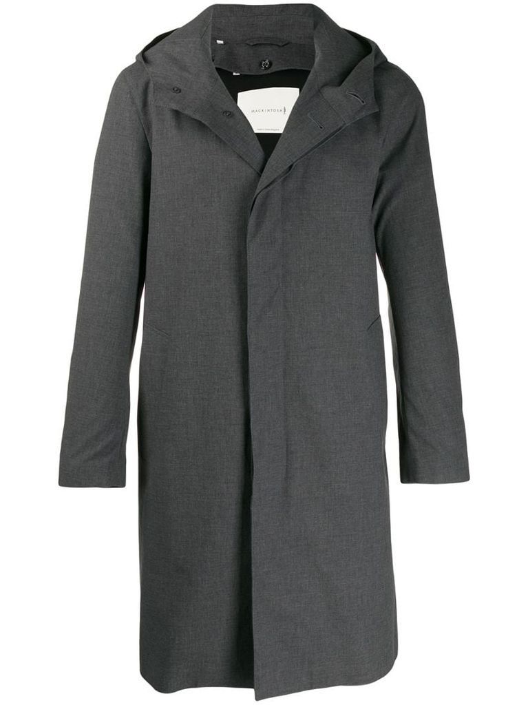 long hooded raincoat