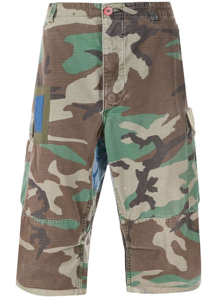 camouflage-print cargo shorts