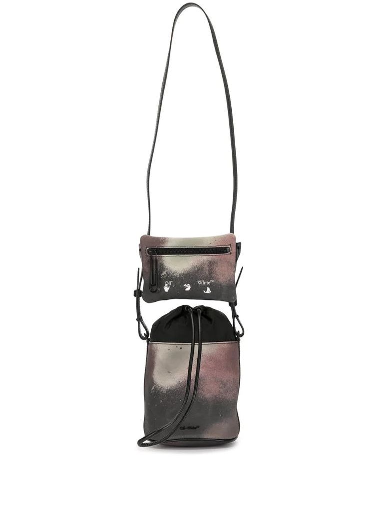 camouflage-print double pouch bag