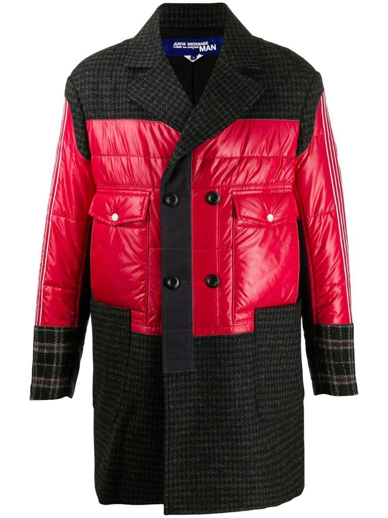 colour-block patchwork coat