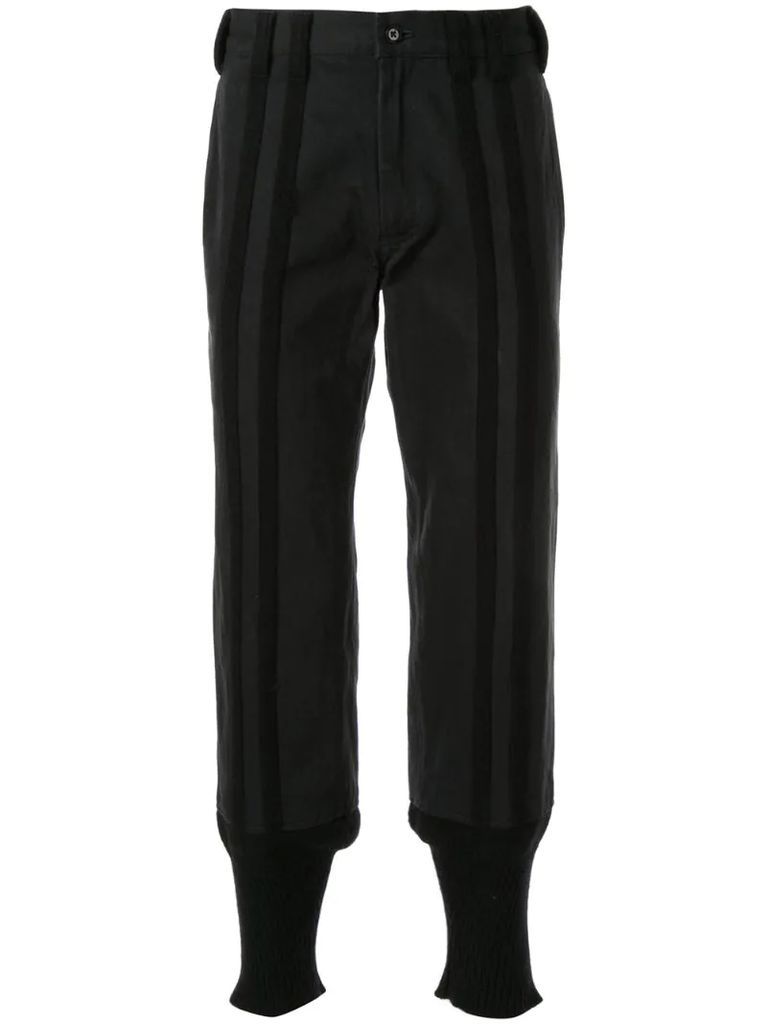 striped steamed trousers