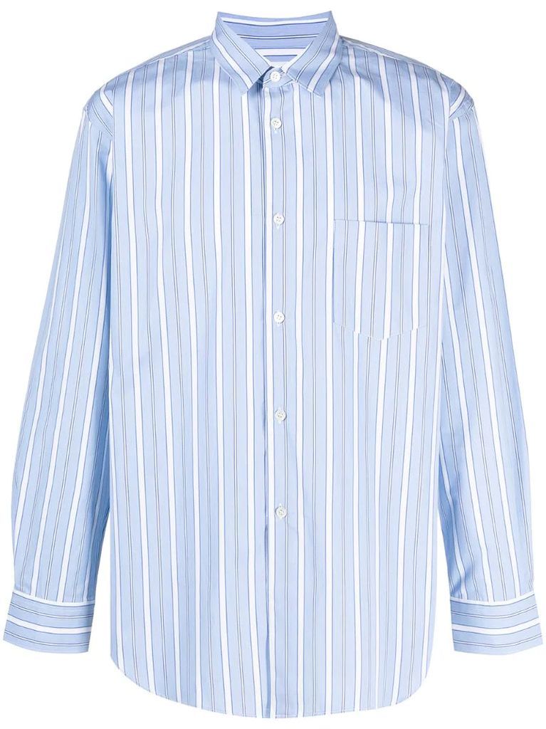 striped pocket shirt