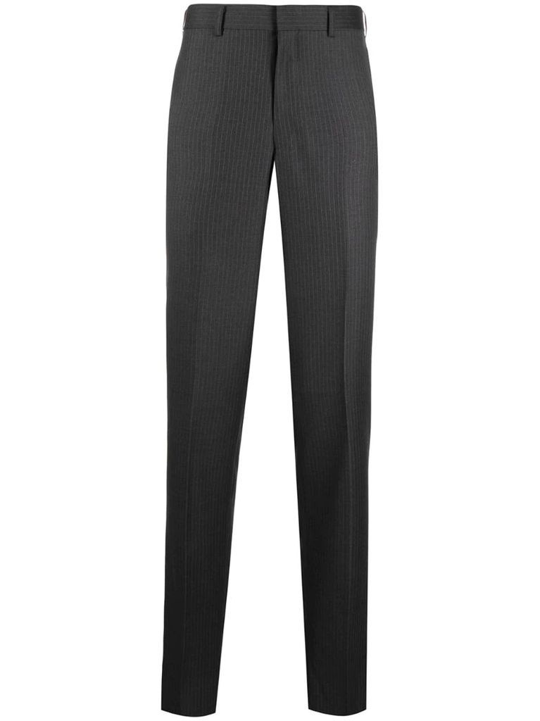 pinstripe-pattern tailored trousers