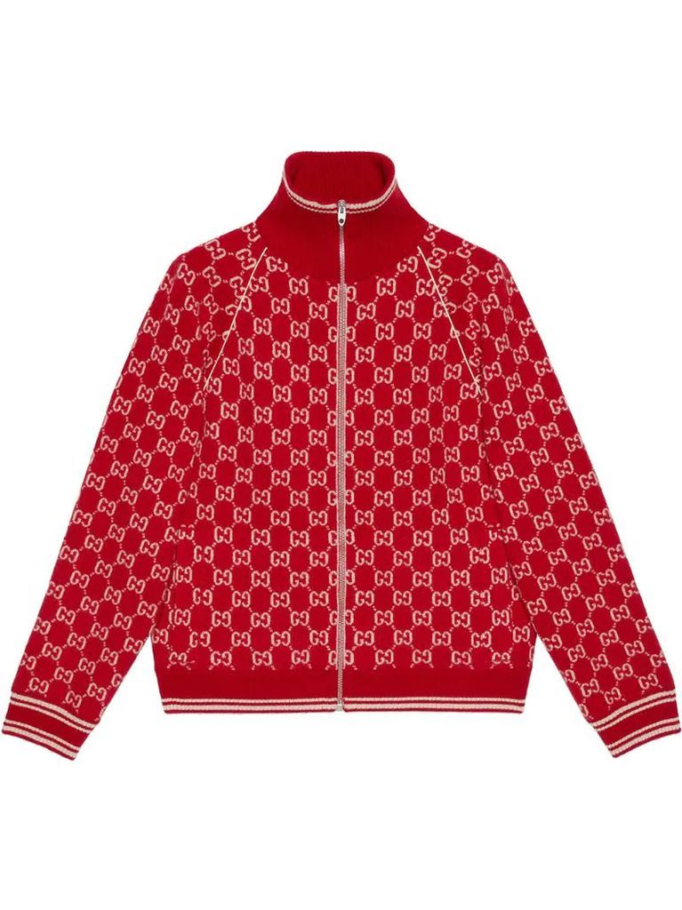 GG Supreme intarsia-knit bomber jacket