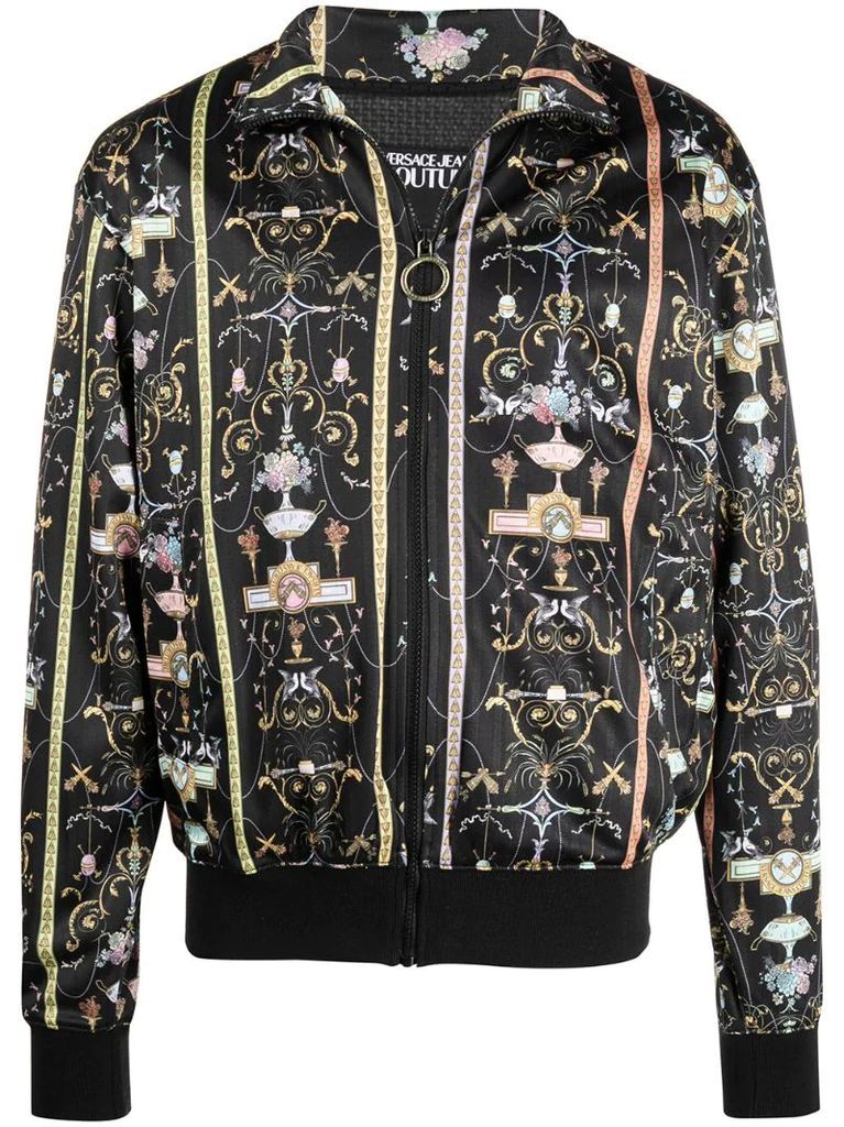 baroque print bomber jacket