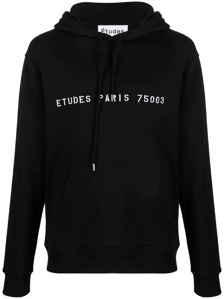embroidered logo organic cotton hoodie