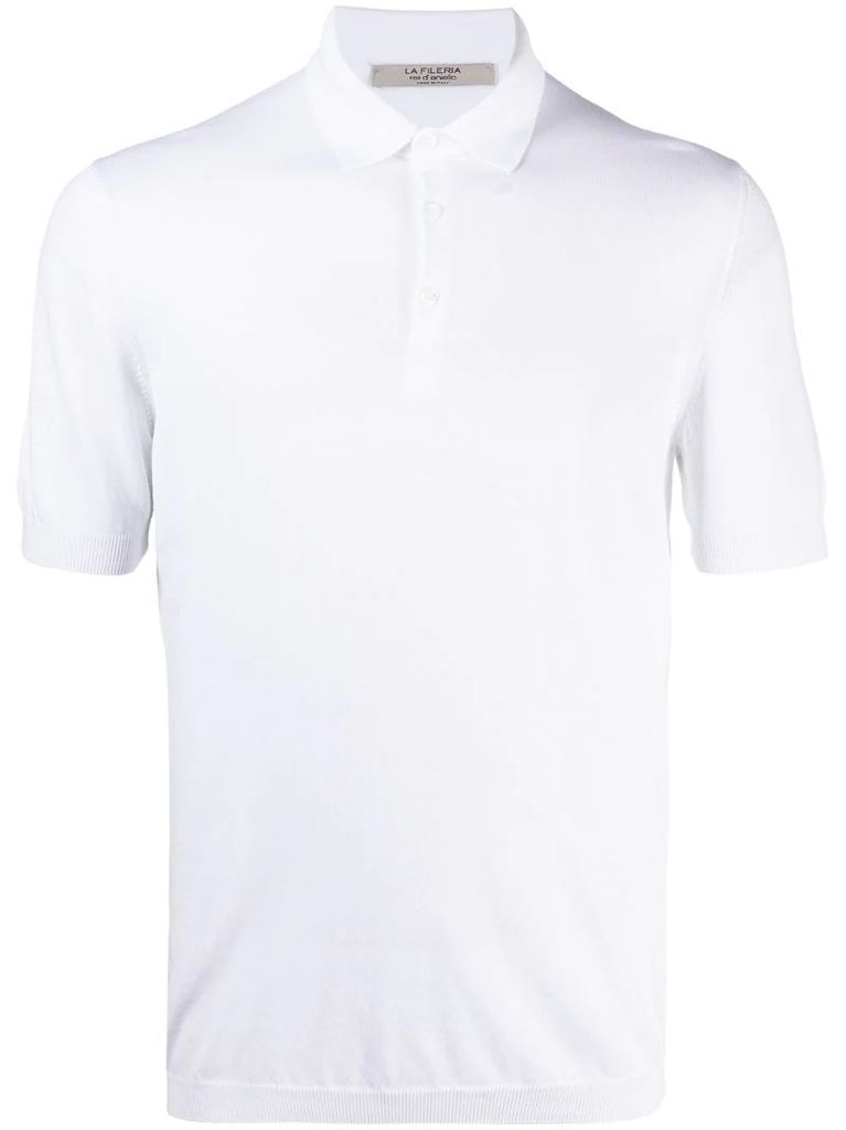 rib-trimmed cotton polo shirt
