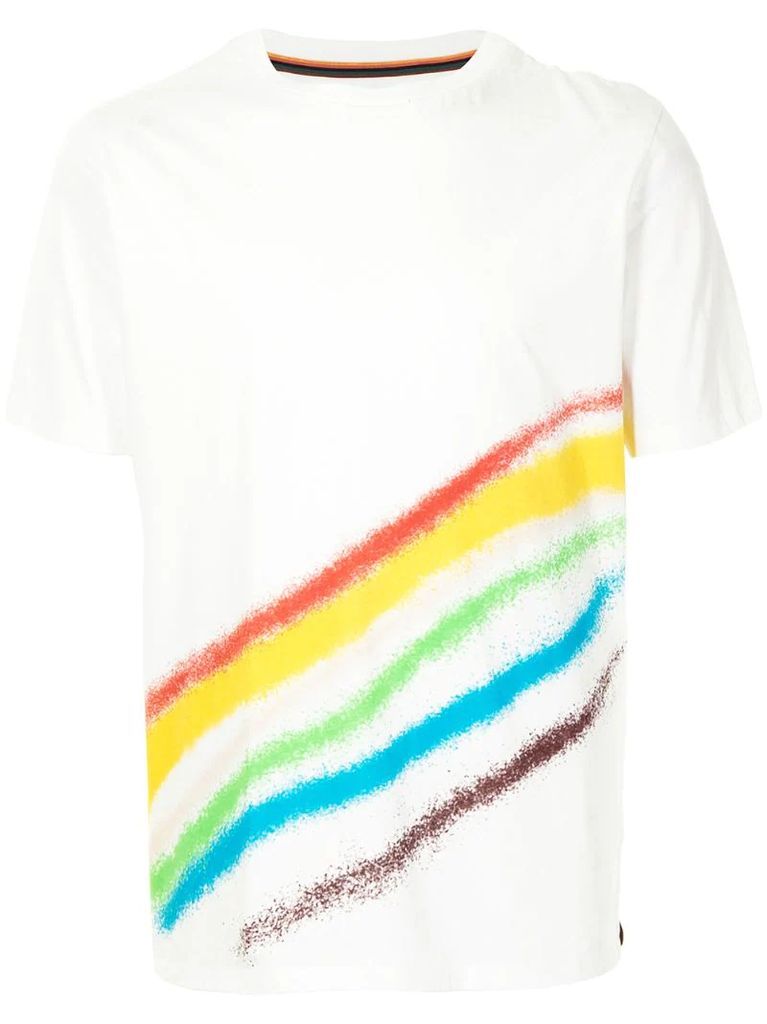 rainbow spray paint-print T-shirt