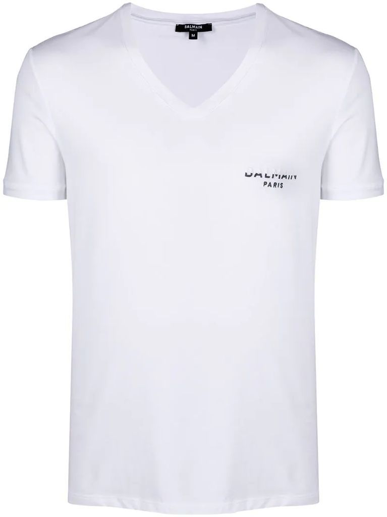 logo-print V-neck T-shirt