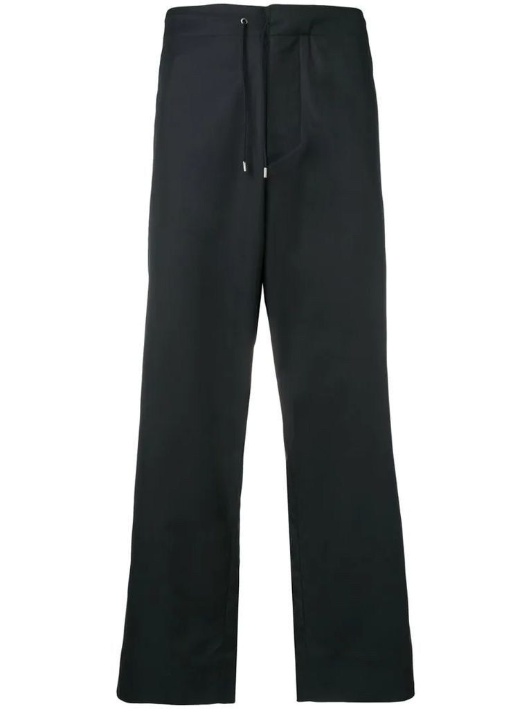 drawstring straight trousers
