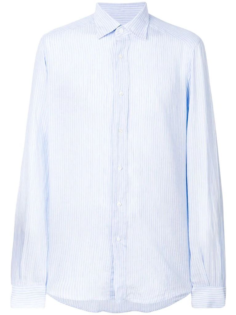 pinstripe long-sleeve shirt