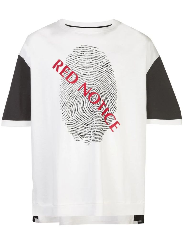 short sleeve Red Notice print T-shirt