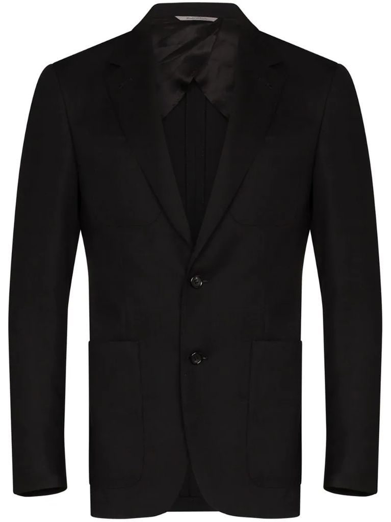 single-breasted notched-label blazer