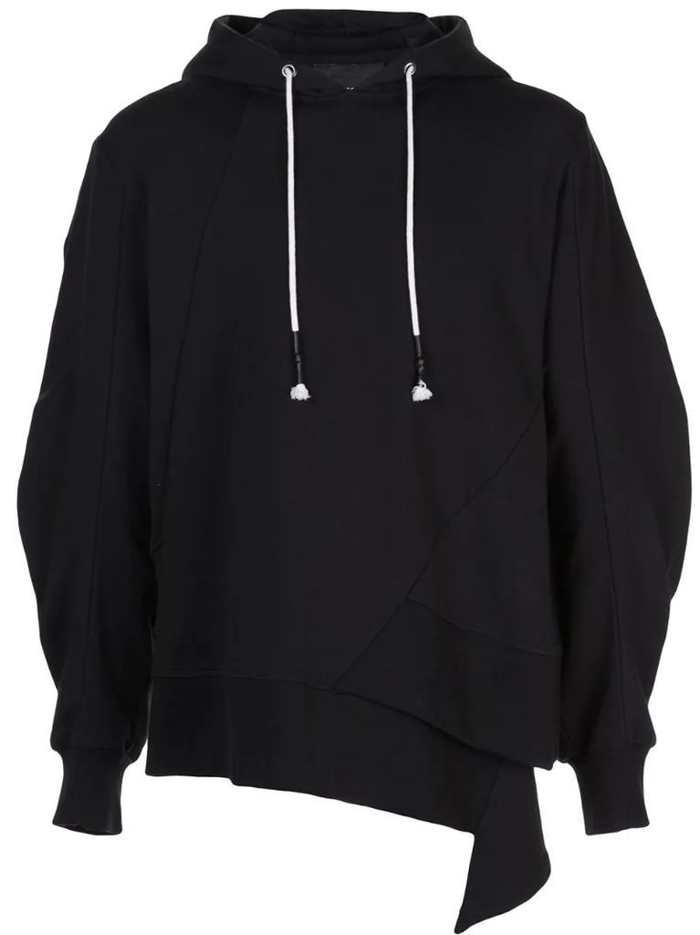 staggered hem hoodie