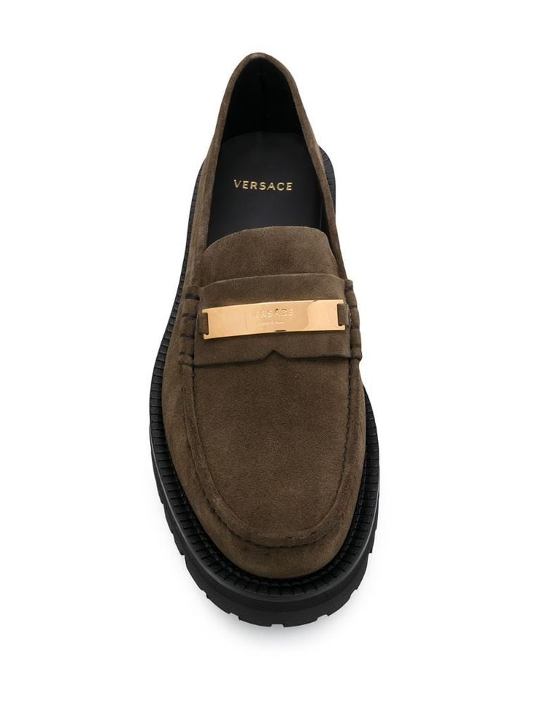logo plaque loafers