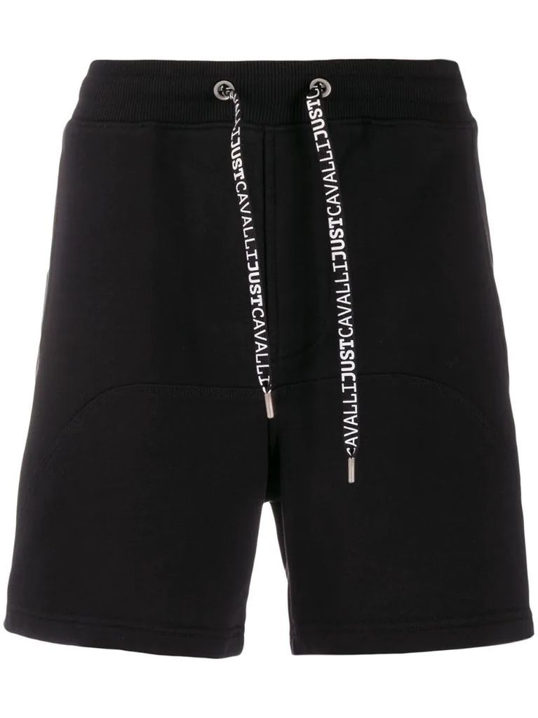 relaxed-fit drawstring track shorts