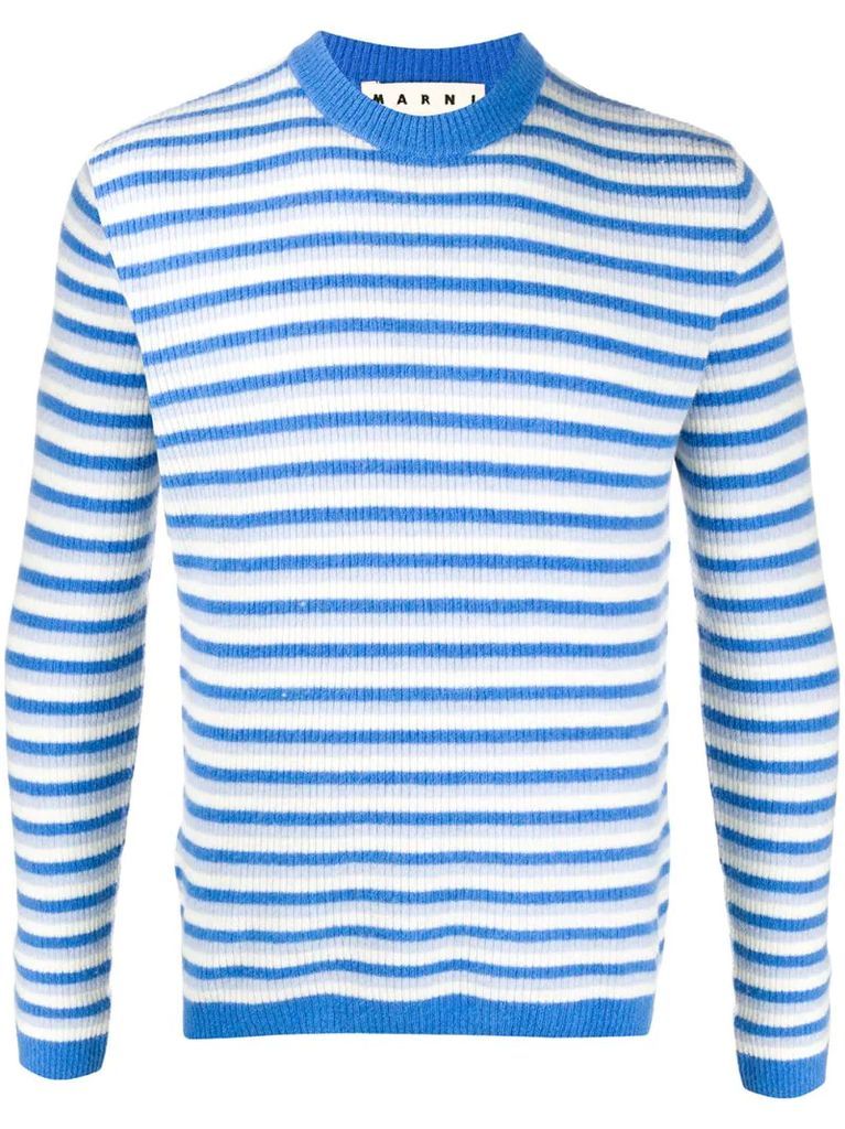 striped rib-knit jumper