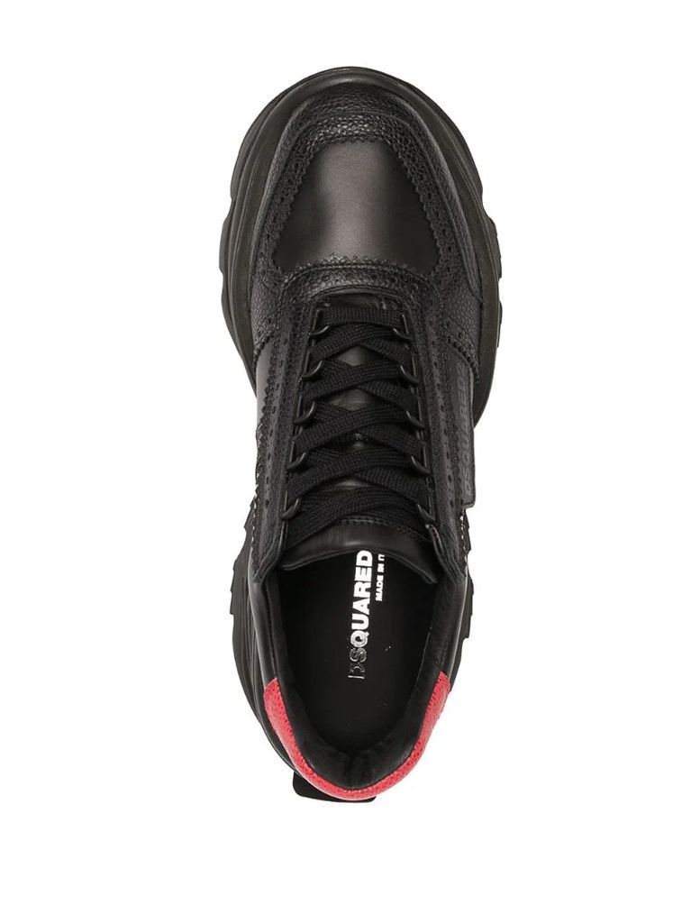 chunky panelled leather sneakers