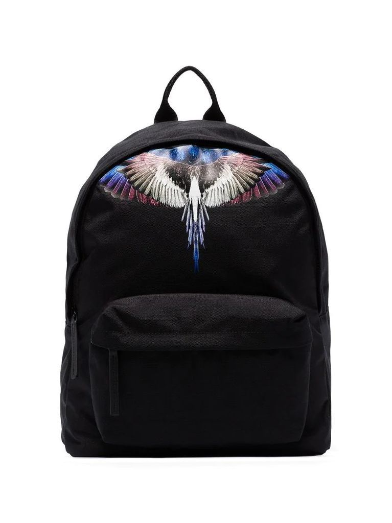 Wings logo print backpack