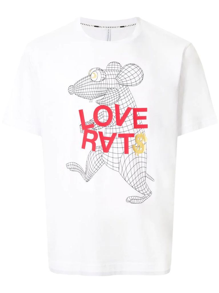 printed 'love rat' T-shirt