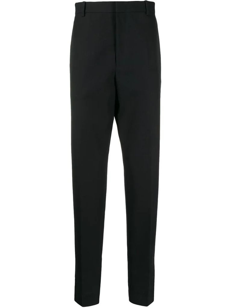 straight-leg cotton trousers