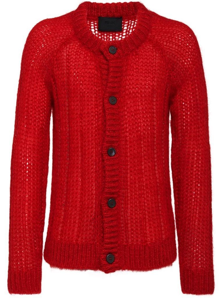 ribbed knitted cardigan